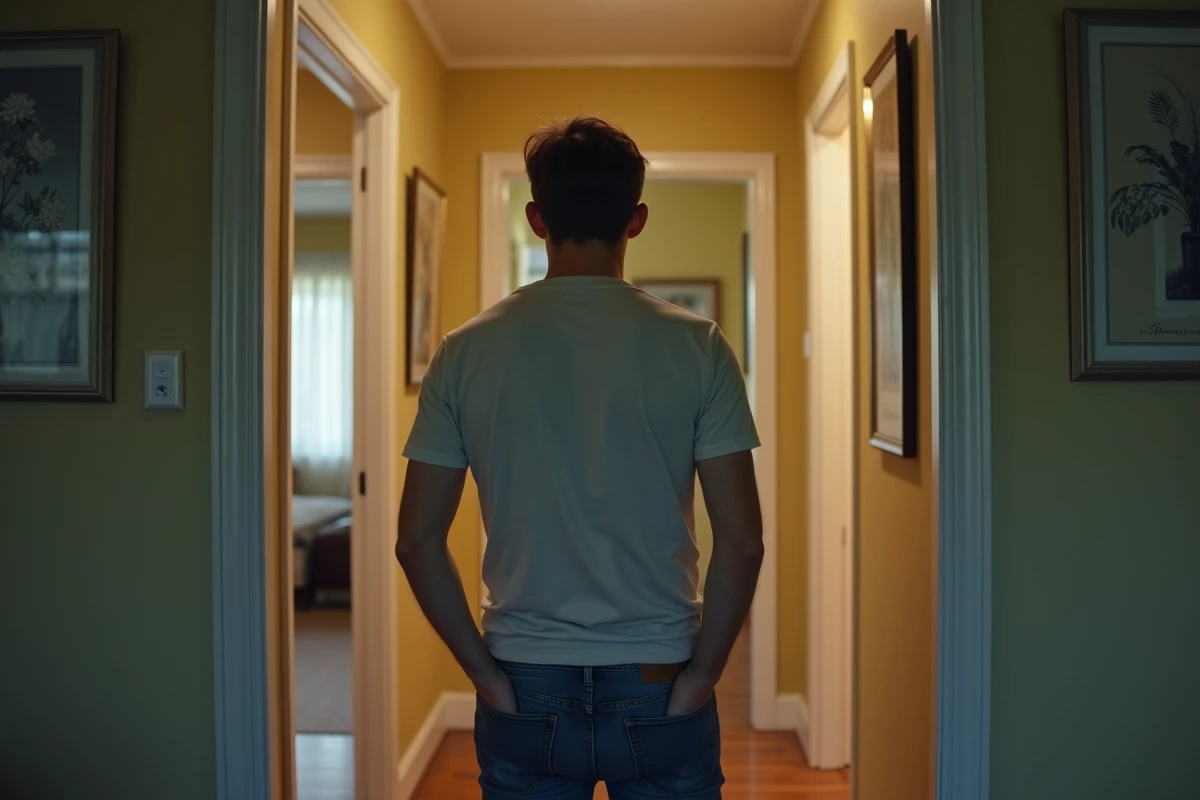 Jeune homme dans un couloir d